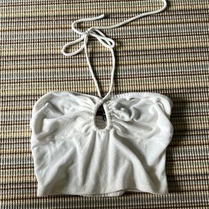 Cotton Candy LA White Crop Top